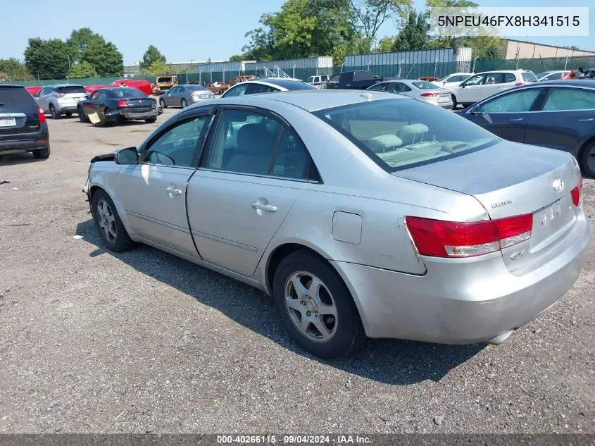 2008 Hyundai Sonata Limited V6/Se V6 VIN: 5NPEU46FX8H341515 Lot: 40266115