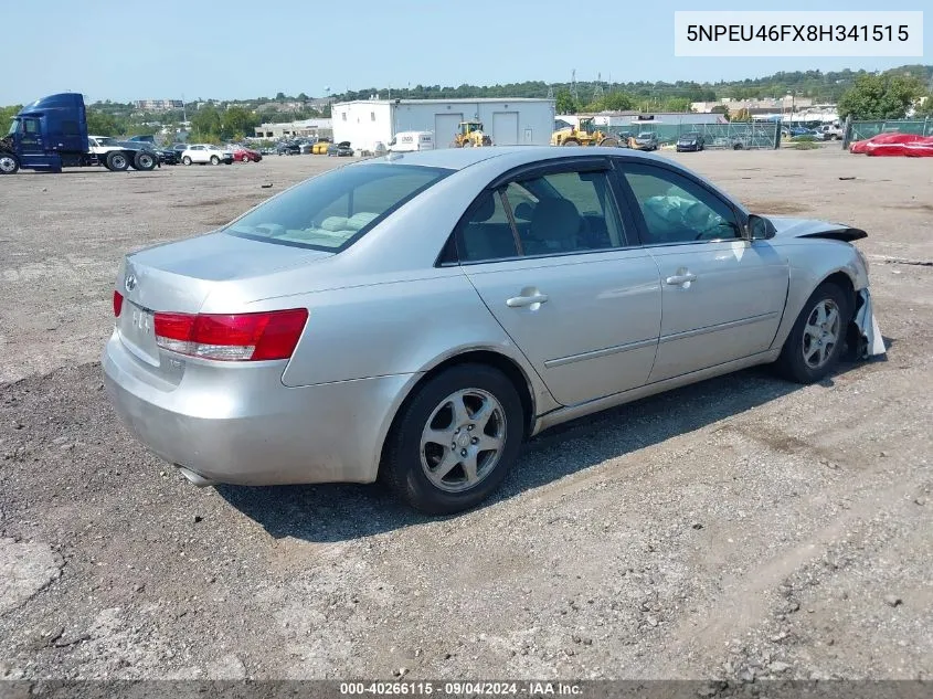 2008 Hyundai Sonata Limited V6/Se V6 VIN: 5NPEU46FX8H341515 Lot: 40266115