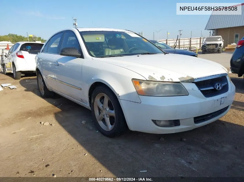 2008 Hyundai Sonata VIN: NPEU46F58H3578508 Lot: 40279562