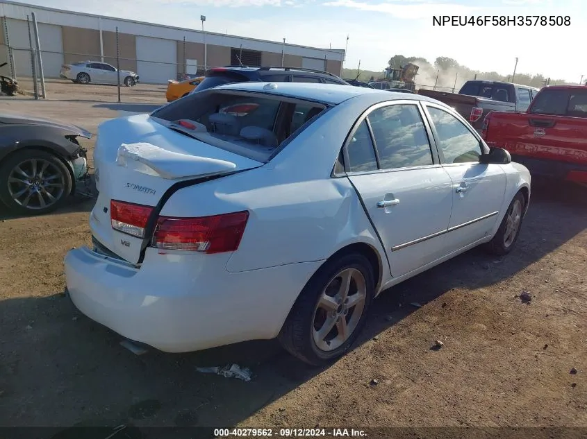 NPEU46F58H3578508 2008 Hyundai Sonata