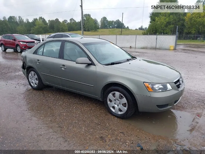 2008 Hyundai Sonata Gls VIN: 5NPET46C98H388334 Lot: 40288353