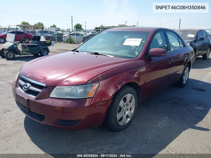 5NPET46C08H350846 2008 Hyundai Sonata Gls