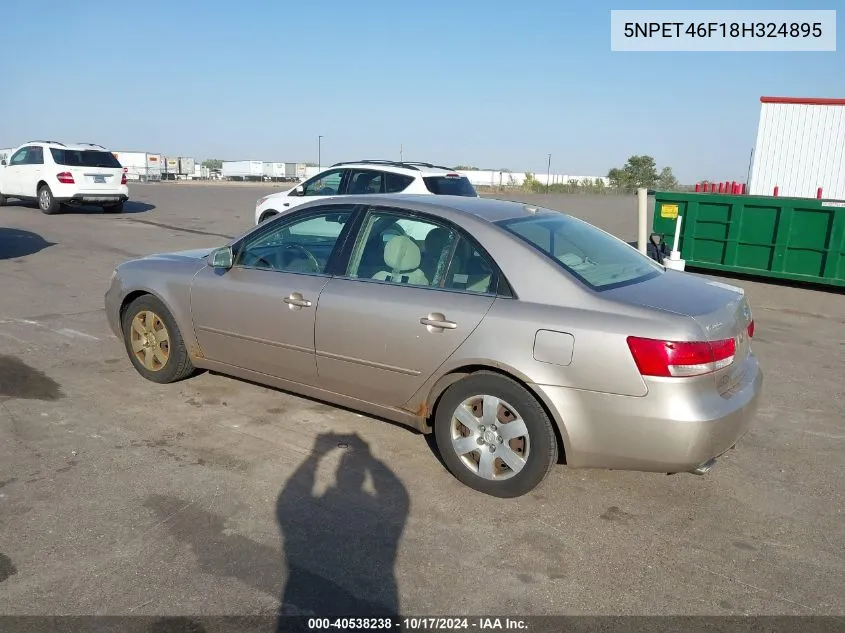 5NPET46F18H324895 2008 Hyundai Sonata Gls V6