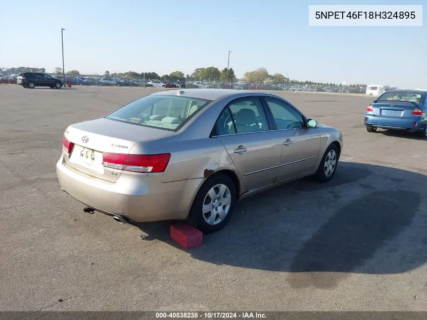 2008 Hyundai Sonata Gls V6 VIN: 5NPET46F18H324895 Lot: 40538238