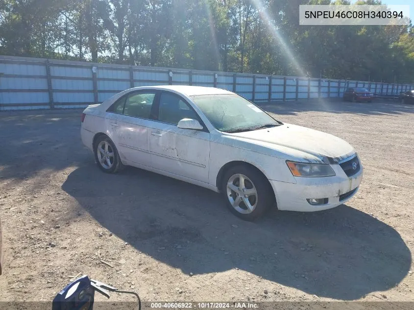 2008 Hyundai Sonata Limited/Se VIN: 5NPEU46C08H340394 Lot: 40606922