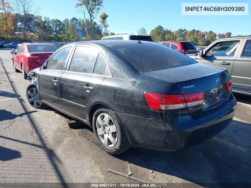 2008 Hyundai Sonata Gls VIN: 5NPET46C68H309380 Lot: 40627211