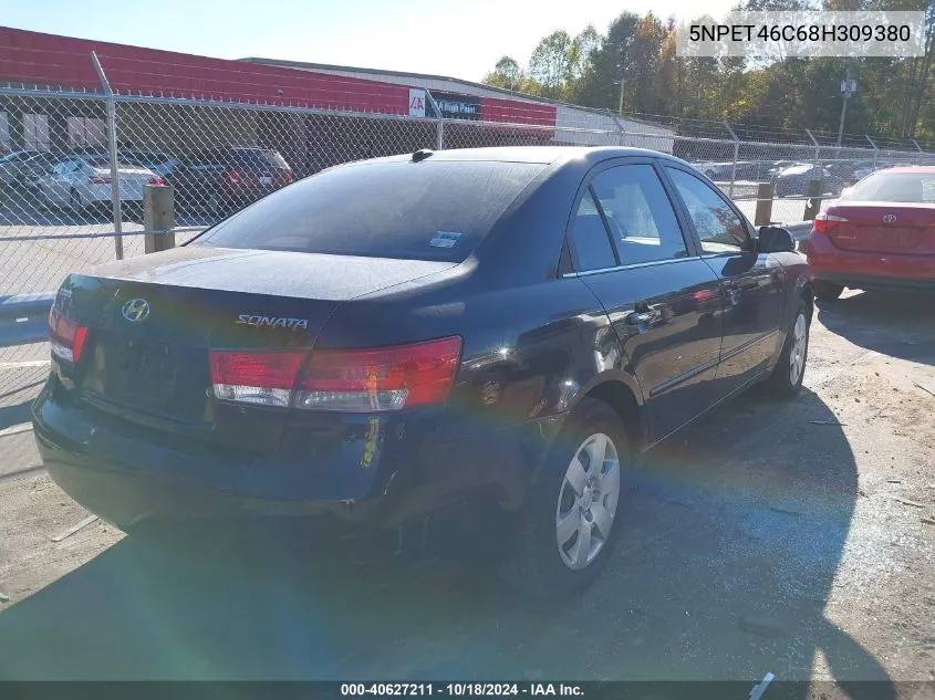 2008 Hyundai Sonata Gls VIN: 5NPET46C68H309380 Lot: 40627211