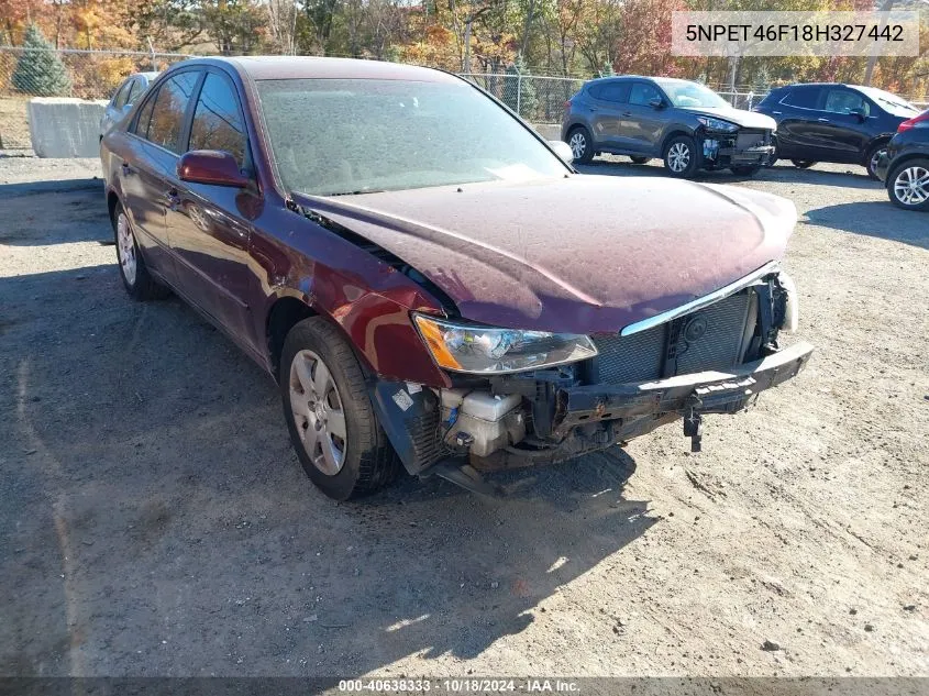 2008 Hyundai Sonata Gls V6 VIN: 5NPET46F18H327442 Lot: 40638333