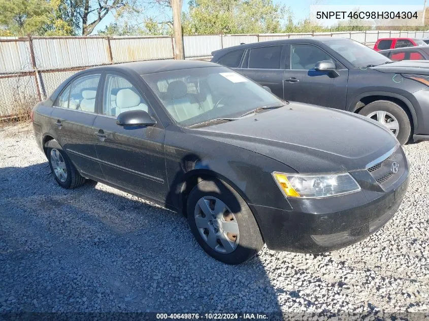 2008 Hyundai Sonata Gls VIN: 5NPET46C98H304304 Lot: 40649876