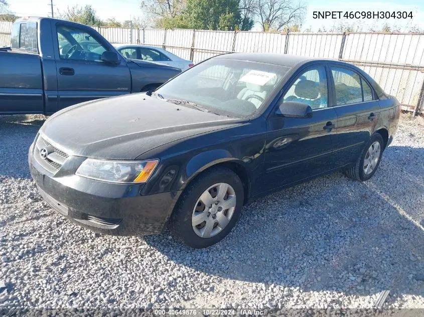 2008 Hyundai Sonata Gls VIN: 5NPET46C98H304304 Lot: 40649876