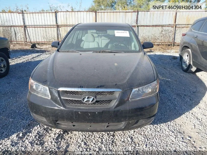 2008 Hyundai Sonata Gls VIN: 5NPET46C98H304304 Lot: 40649876