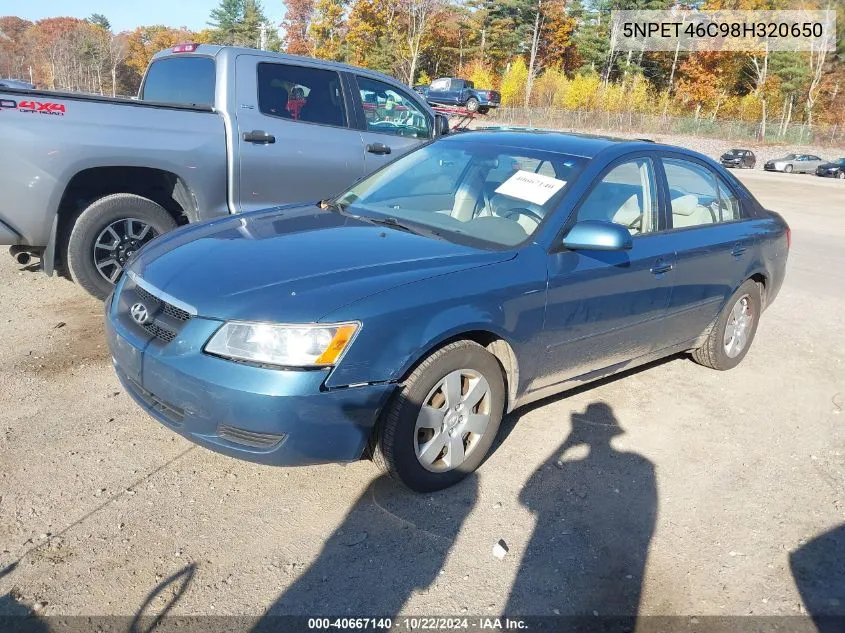 5NPET46C98H320650 2008 Hyundai Sonata Gls