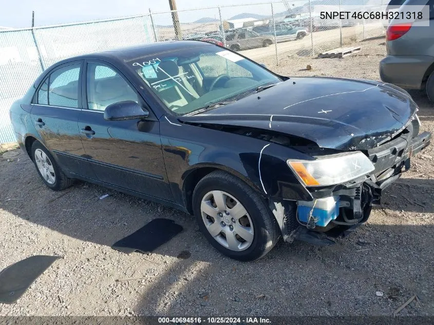 2008 Hyundai Sonata Gls VIN: 5NPET46C68H321318 Lot: 40694516