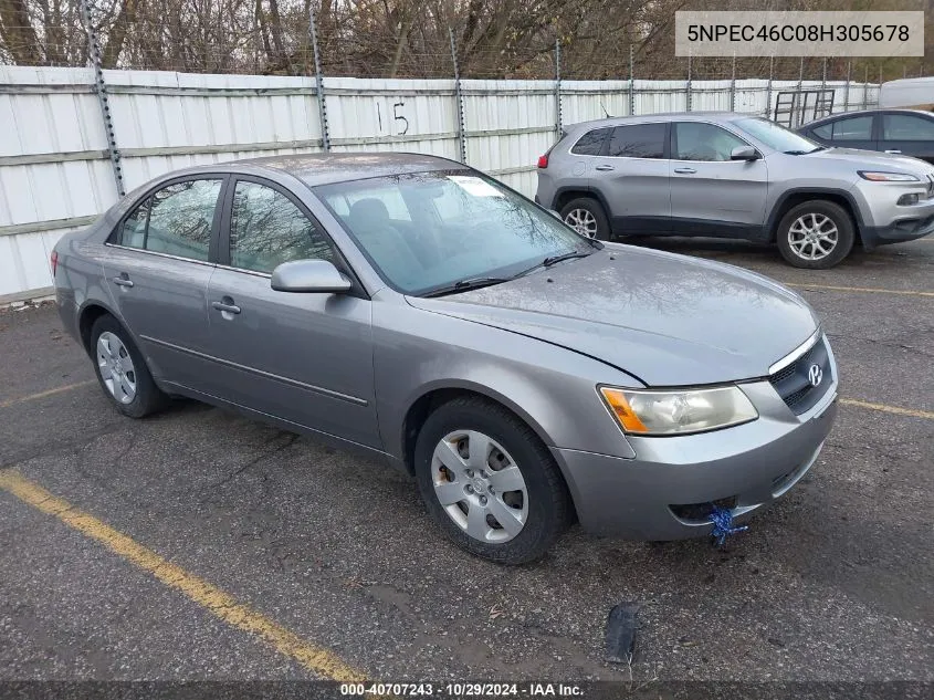 2008 Hyundai Sonata VIN: 5NPEC46C08H305678 Lot: 40707243