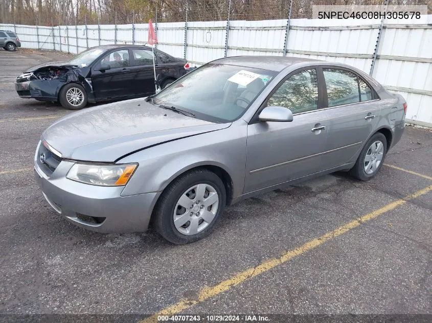 2008 Hyundai Sonata VIN: 5NPEC46C08H305678 Lot: 40707243