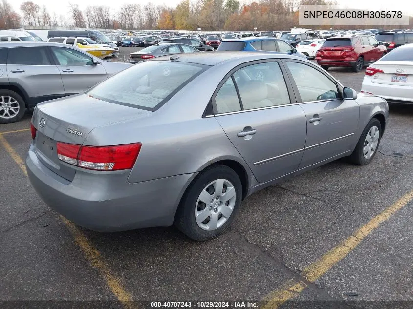 2008 Hyundai Sonata VIN: 5NPEC46C08H305678 Lot: 40707243