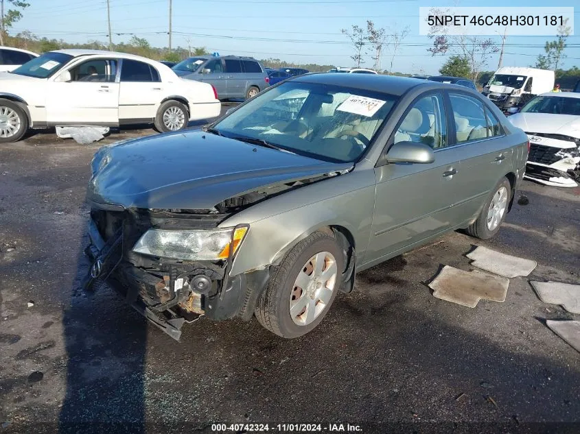 2008 Hyundai Sonata Gls VIN: 5NPET46C48H301181 Lot: 40742324