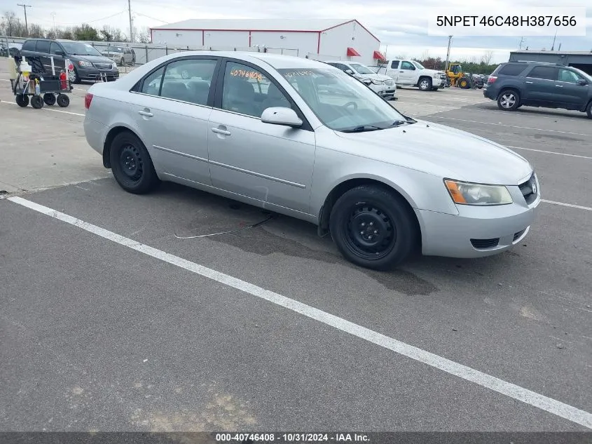 2008 Hyundai Sonata Gls VIN: 5NPET46C48H387656 Lot: 40746408