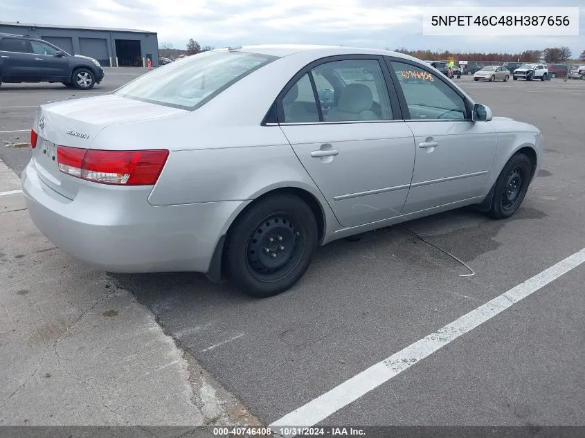 2008 Hyundai Sonata Gls VIN: 5NPET46C48H387656 Lot: 40746408