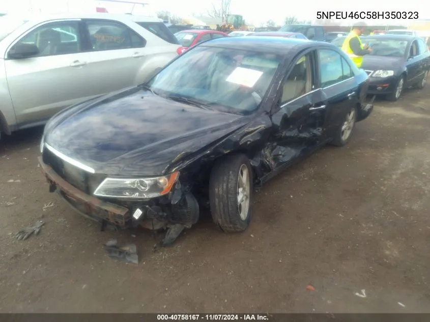 2008 Hyundai Sonata Limited/Se VIN: 5NPEU46C58H350323 Lot: 40758167