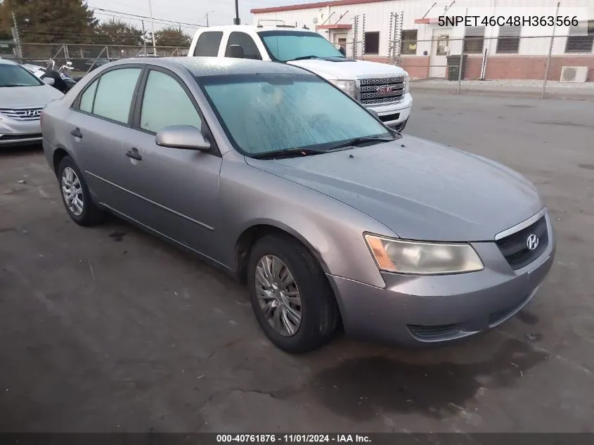 2008 Hyundai Sonata Gls VIN: 5NPET46C48H363566 Lot: 40761876