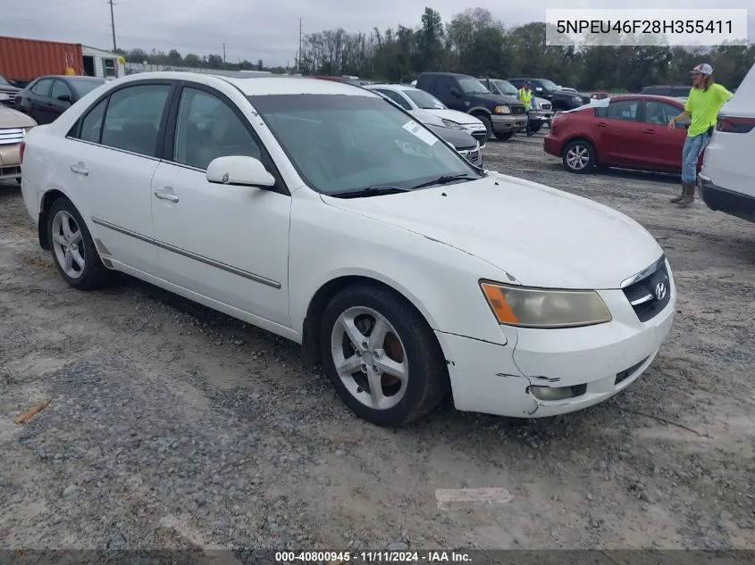 2008 Hyundai Sonata Limited V6/Se V6 VIN: 5NPEU46F28H355411 Lot: 40800945