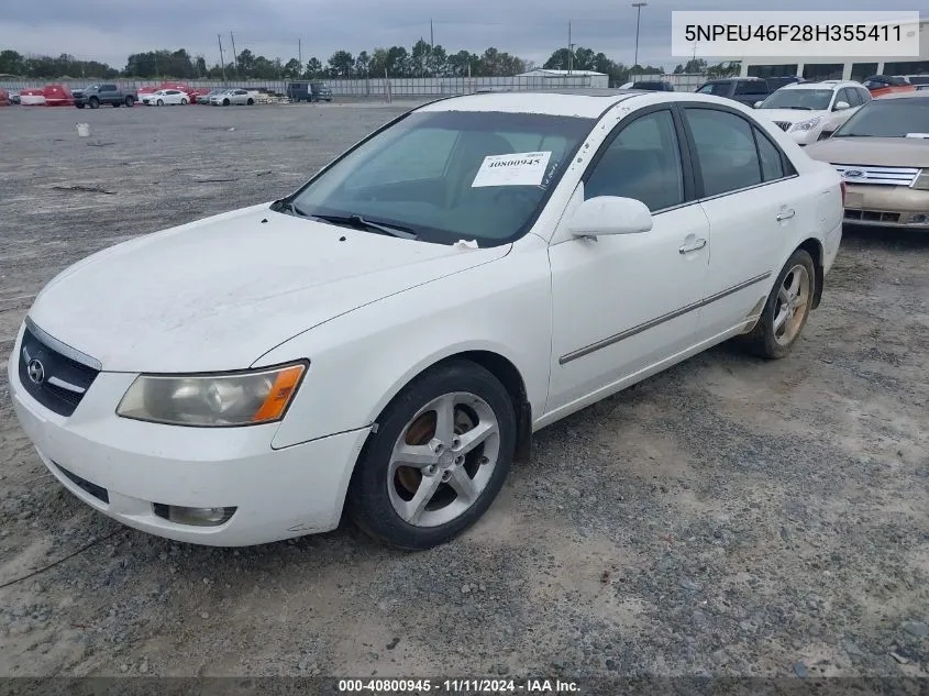 2008 Hyundai Sonata Limited V6/Se V6 VIN: 5NPEU46F28H355411 Lot: 40800945