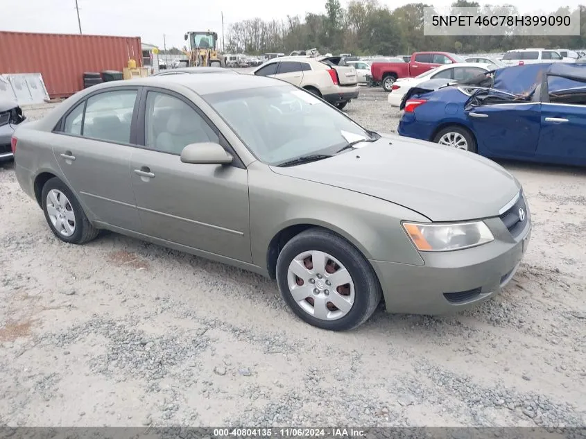 2008 Hyundai Sonata Gls VIN: 5NPET46C78H399090 Lot: 40804135