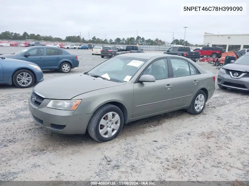 2008 Hyundai Sonata Gls VIN: 5NPET46C78H399090 Lot: 40804135