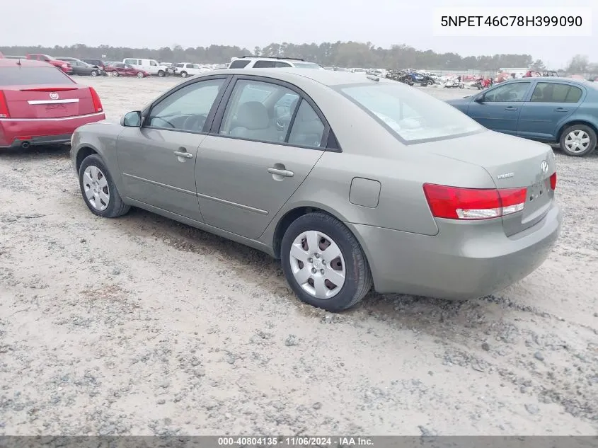 2008 Hyundai Sonata Gls VIN: 5NPET46C78H399090 Lot: 40804135