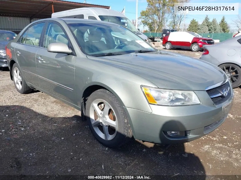 2008 Hyundai Sonata Limited V6/Se V6 VIN: 5NPEU46F28H317614 Lot: 40829982