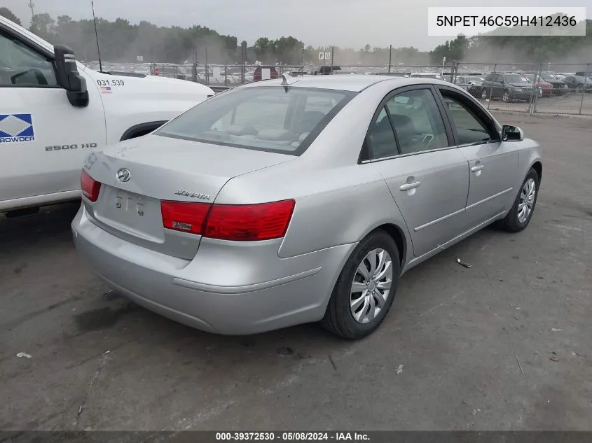 2009 Hyundai Sonata Gls VIN: 5NPET46C59H412436 Lot: 39372530