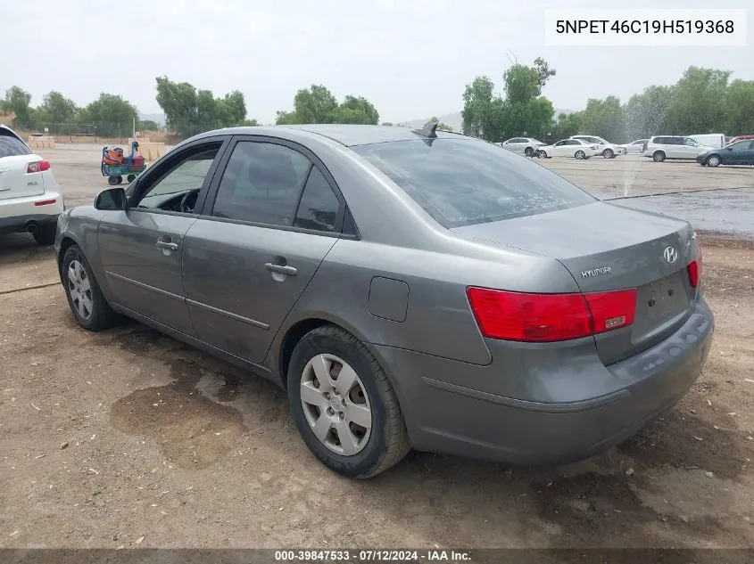 2009 Hyundai Sonata Gls VIN: 5NPET46C19H519368 Lot: 39847533