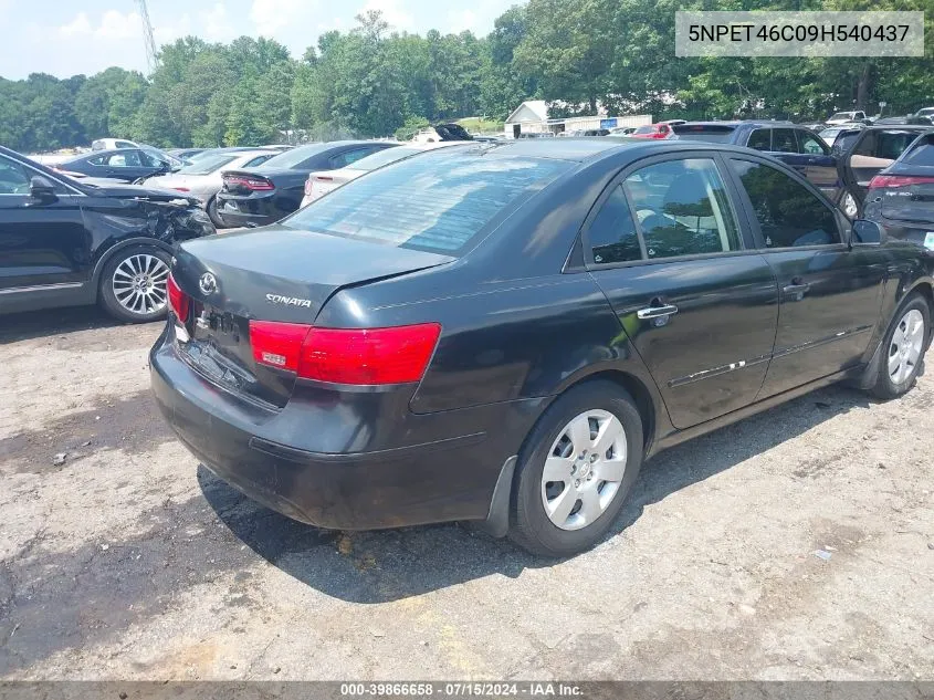 2009 Hyundai Sonata Gls VIN: 5NPET46C09H540437 Lot: 39866658