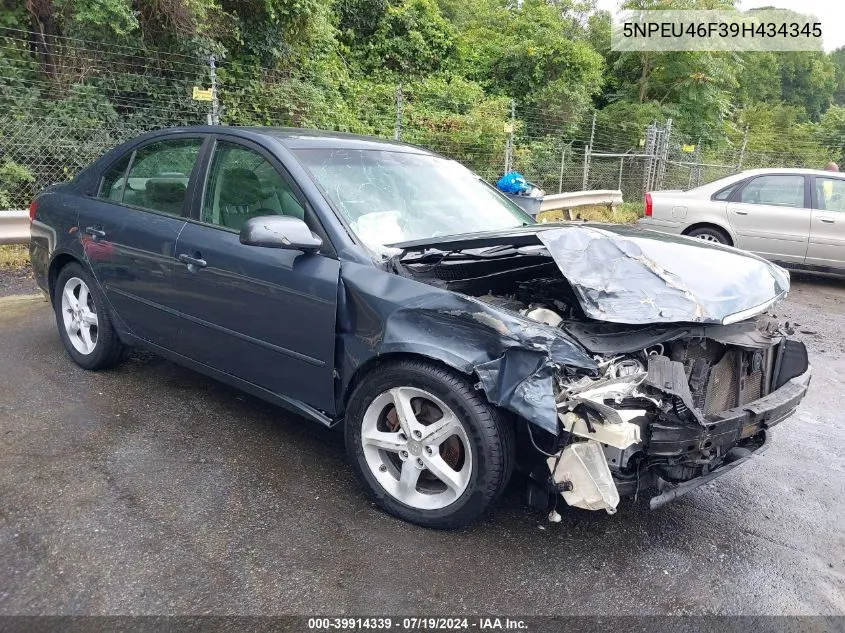 5NPEU46F39H434345 2009 Hyundai Sonata Se V6