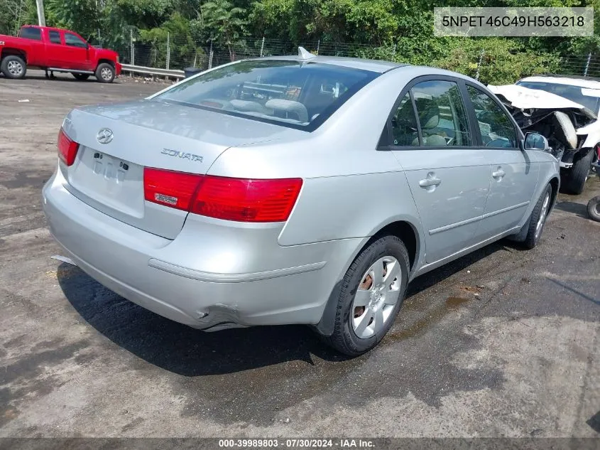 2009 Hyundai Sonata Gls VIN: 5NPET46C49H563218 Lot: 39989803