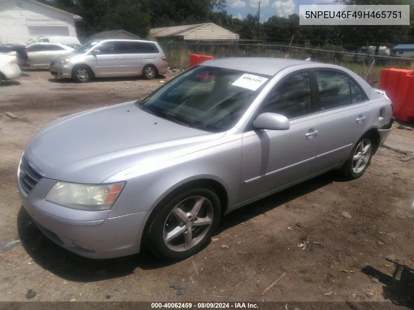 2009 Hyundai Sonata Se V6 VIN: 5NPEU46F49H465751 Lot: 40062459