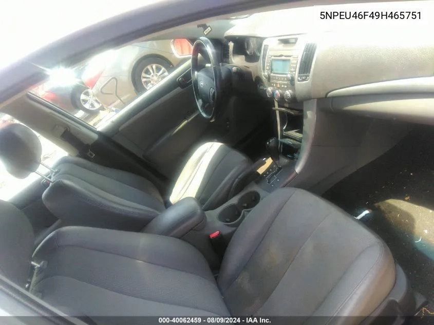 5NPEU46F49H465751 2009 Hyundai Sonata Se V6