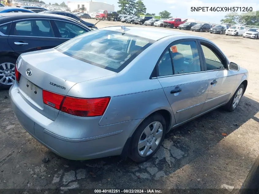 2009 Hyundai Sonata Gls VIN: 5NPET46CX9H571260 Lot: 40182251