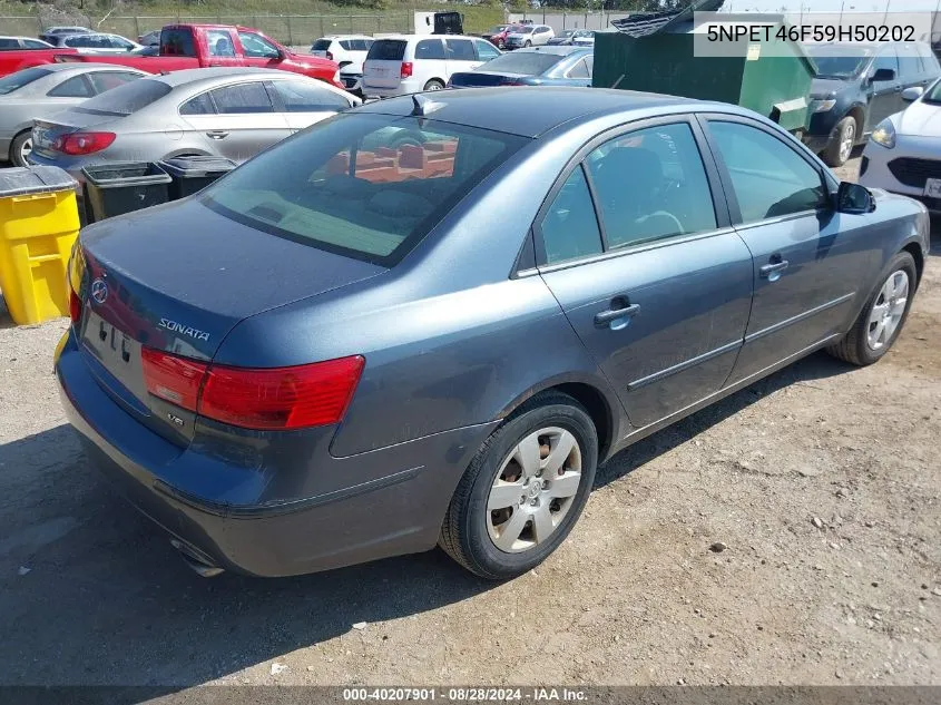 2009 Hyundai Sonata Gls VIN: 5NPET46F59H50202 Lot: 40207901