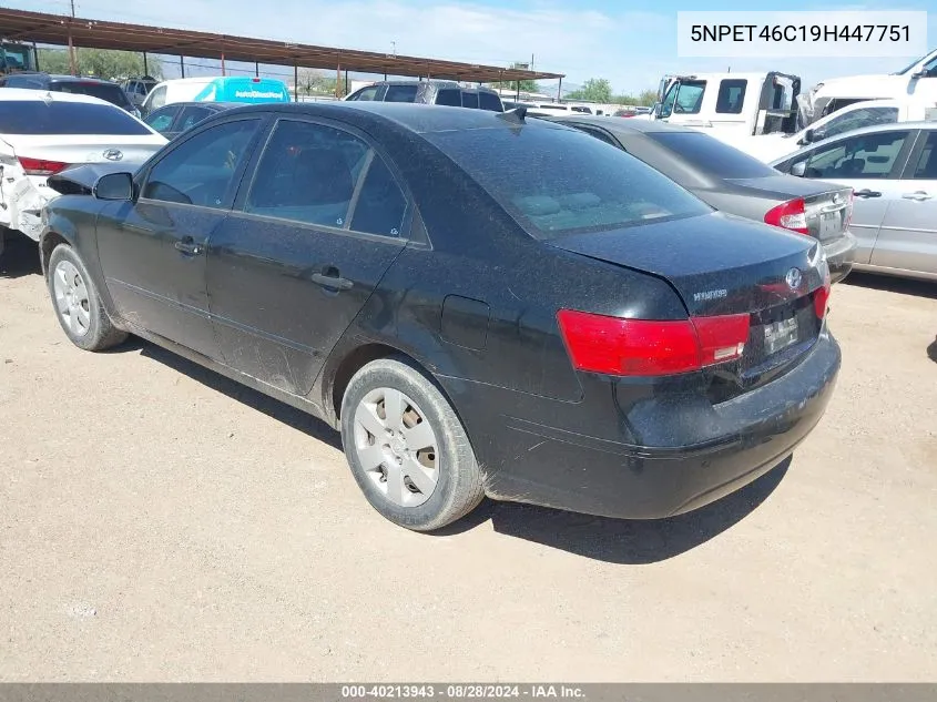 2009 Hyundai Sonata Gls VIN: 5NPET46C19H447751 Lot: 40213943