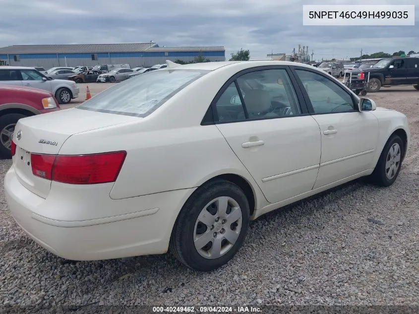 2009 Hyundai Sonata Gls VIN: 5NPET46C49H499035 Lot: 40249462