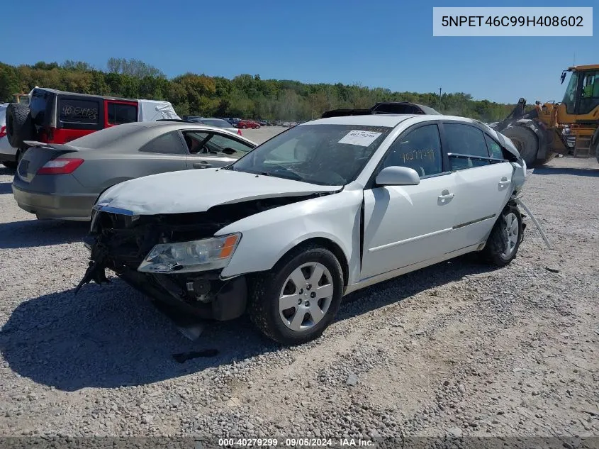 2009 Hyundai Sonata Gls VIN: 5NPET46C99H408602 Lot: 40279299