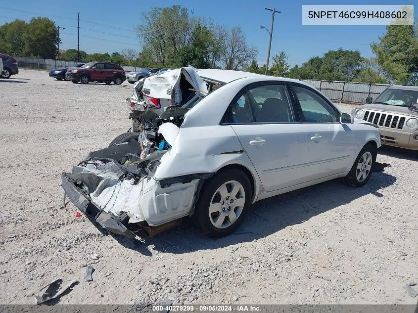 2009 Hyundai Sonata Gls VIN: 5NPET46C99H408602 Lot: 40279299