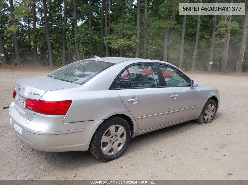 2009 Hyundai Sonata Gls VIN: 5NPET46C09H431377 Lot: 40346311