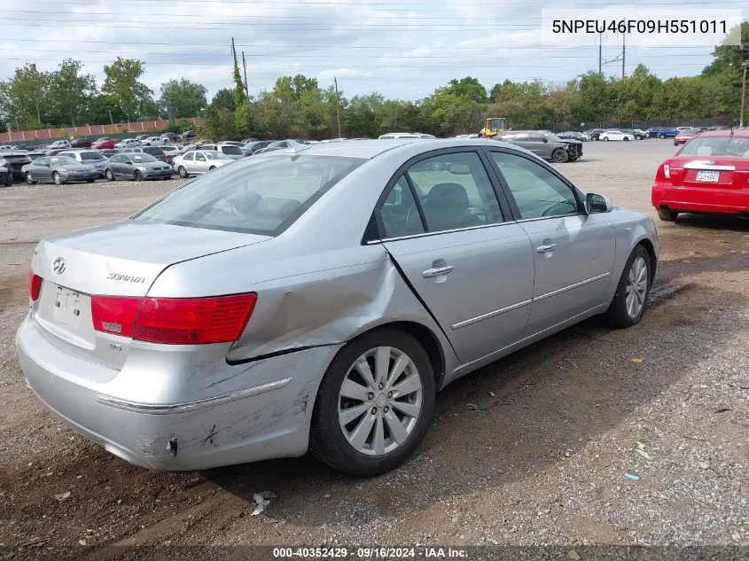 2009 Hyundai Sonata Limited V6 VIN: 5NPEU46F09H551011 Lot: 40352429