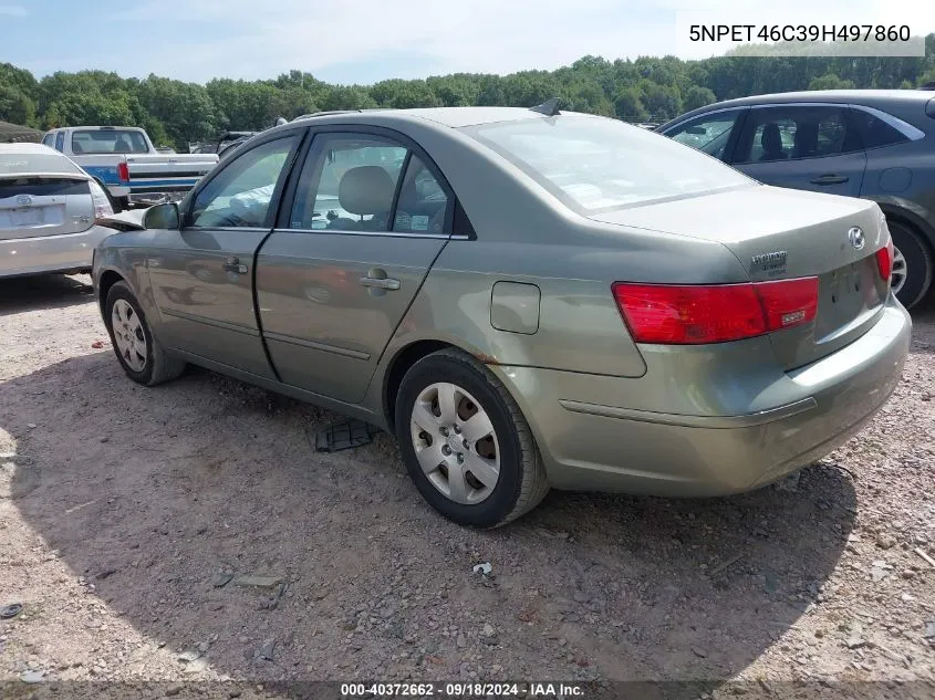 2009 Hyundai Sonata Gls VIN: 5NPET46C39H497860 Lot: 40372662