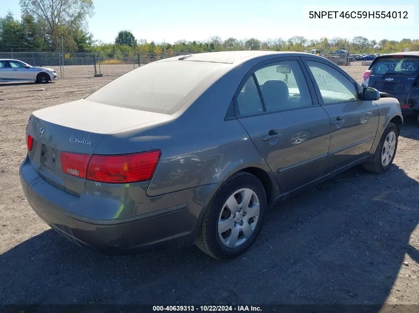 2009 Hyundai Sonata Gls VIN: 5NPET46C59H554012 Lot: 40639313