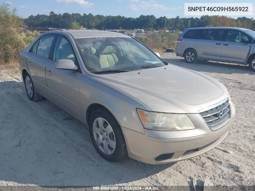 2009 Hyundai Sonata Gls VIN: 5NPET46C09H565922 Lot: 40680080