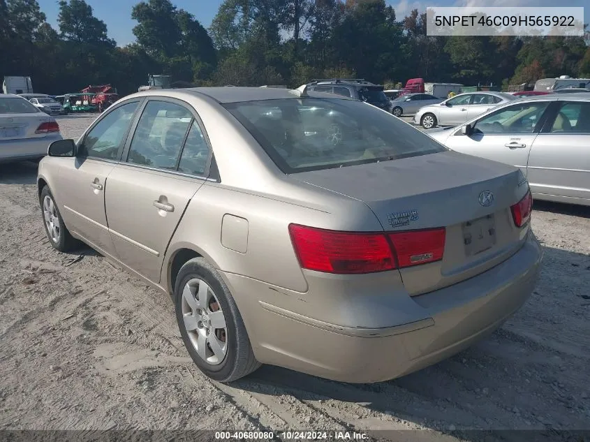 2009 Hyundai Sonata Gls VIN: 5NPET46C09H565922 Lot: 40680080